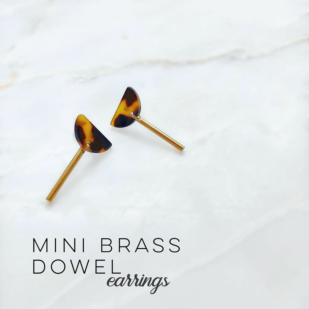 Mini Brass Dowel Earrings