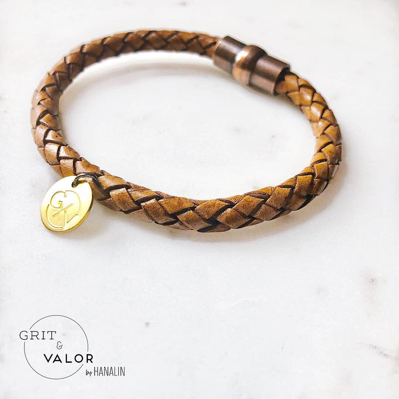 Woven Siena Leather Bracelet
