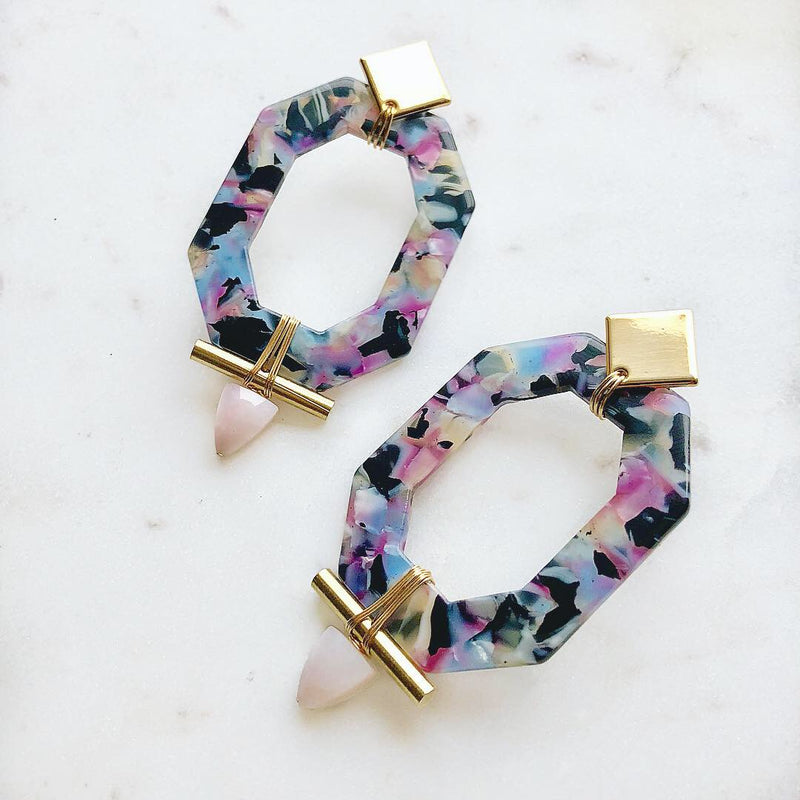 Pink Lotus Earrings