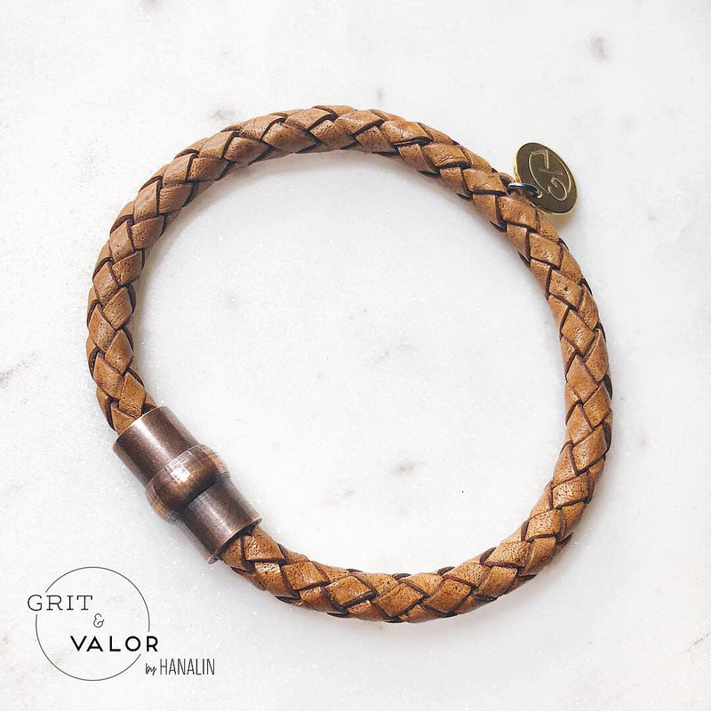 Woven Siena Leather Bracelet