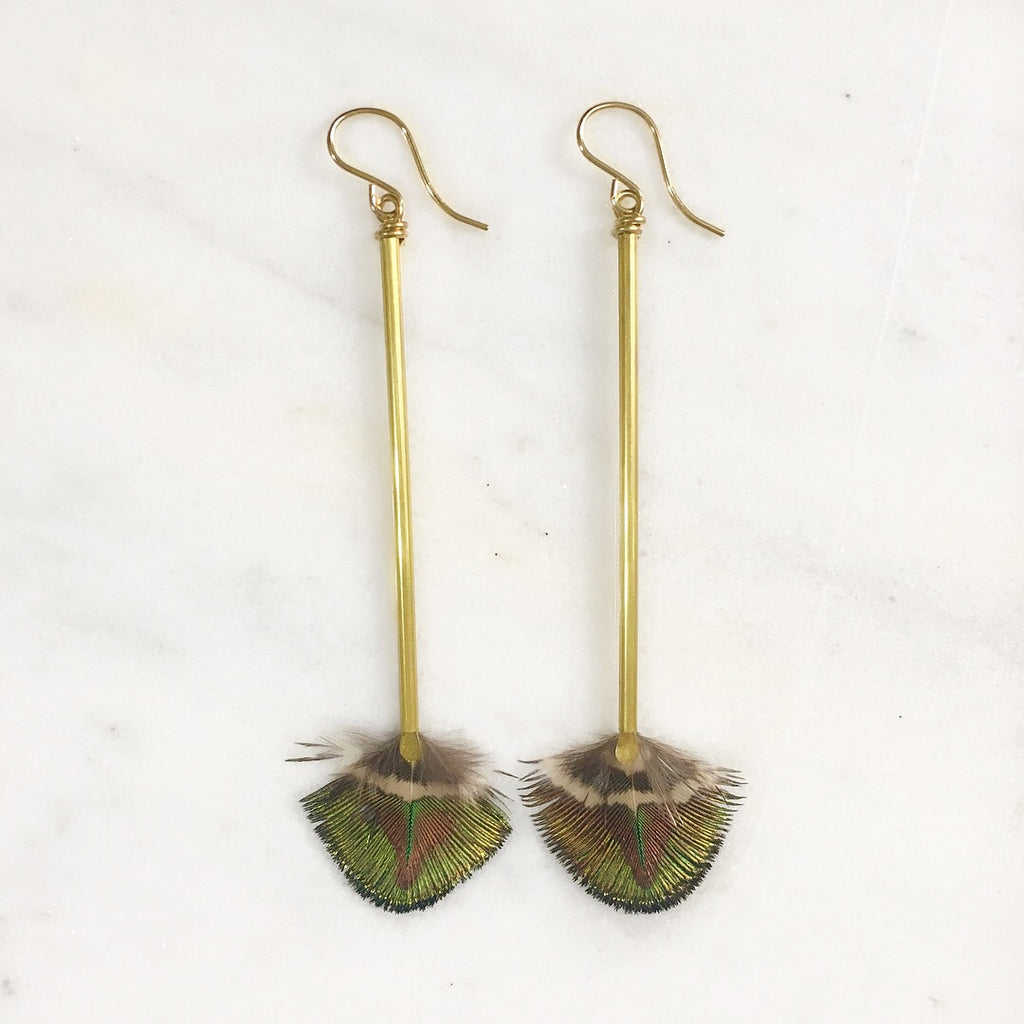Peacock Pendulum Earrings