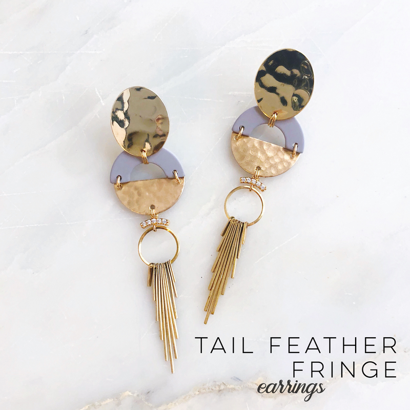 Tail Feather Fringe Earrings