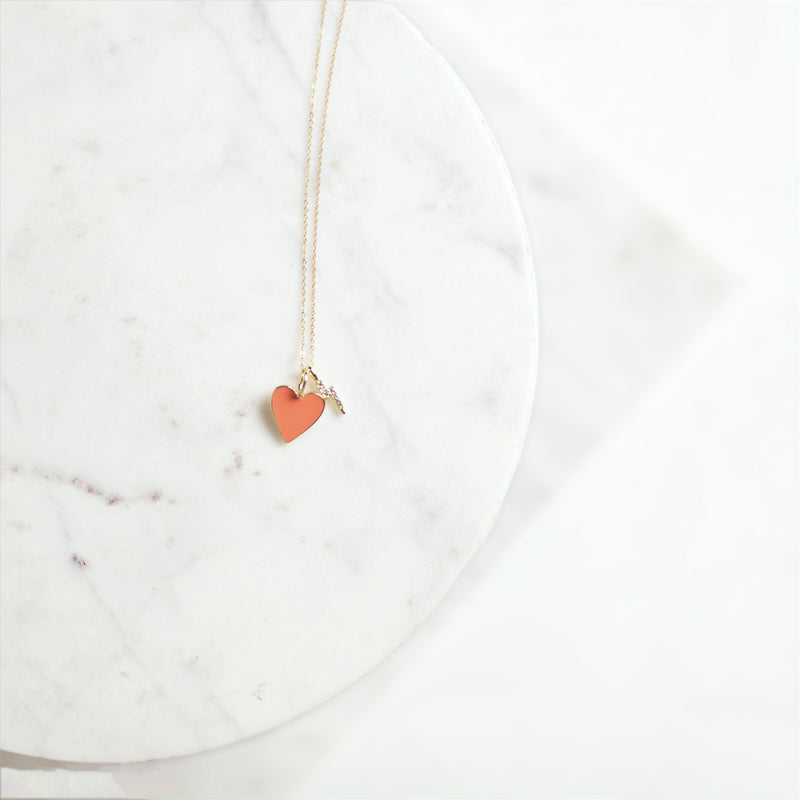 Heart Throb In Coral Necklace
